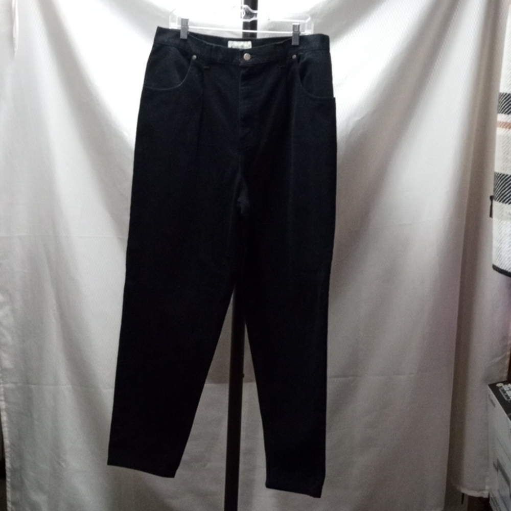 Vintage Eddie Bauer Pleated Front High Rise Mom Jeans Womens 18 Black, …
